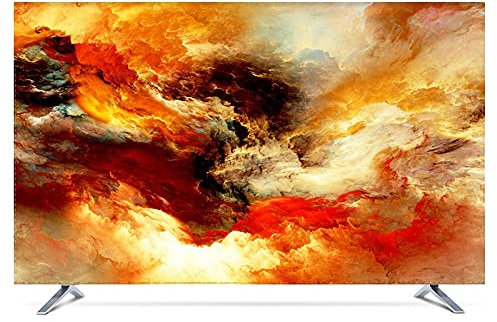 Custom 19 - 80 22 inch 75 inch Decorative Hood Cover for Screen TV PC Nebula Universe Waterproof Purple Blue Green Tv cover (Color : Pink, Specification : 60)