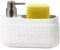 Dispensador de detergente blanco para fregadero de cocina. Dispensador de líquido de cerámica para lavavajillas con soporte de esponja, gran capacidad de 21 onzas