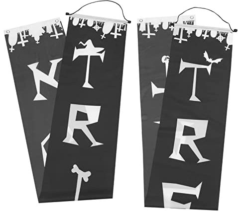 INOOMP 1 Paar Halloween-paarchen Halloween-türgirlande Halloween-Dekorationen Im Freien Halloween-willkommensschilder Halloween-verandadekorationen Polyester 100d Draussen Lieferungen
