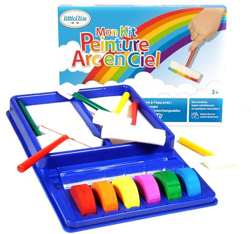 Kit Peinture Enfant 6 Blocs de Peinture Gouache et 6 Pinceaux Mousse - Coffret de Peinture Propre et Économique