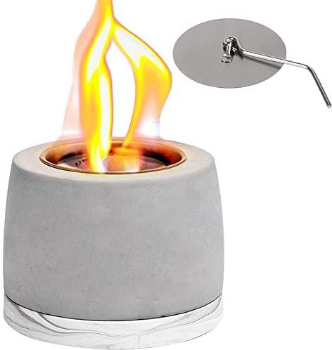 Veeteah Chimenea de Mesa con Alcohol isopropílico | Chimenea de Alcohol isopropílico compacta de sobremesa | Chimenea de hormigón alimentada con Alcohol, Hoguera de sobremesa para Patio, balcón