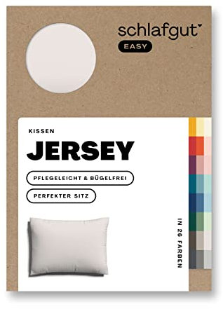 Schlafgut Easy Jersey Kissenbezug 70x90 cm Sand Light mit 100% Baumwolle, superweicher & atmungsaktiver Kopfkissenbezug