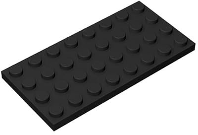 Classic Building Plate 4x8, 100 Piece Black Bulk Plates, Compatible with Lego Parts and Pieces 3035, Compatible with All Major Brick Brands(Colour: Black)