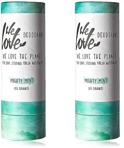 We Love The Planet Mighty Mint Natural Deodorant Stick, Minze, 65 gramm (Packung mit 2)