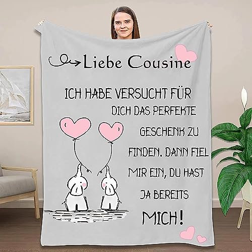 ACCZ Personalisierte Decke für Cousine - Geschenk für Geburtstag, Weihnachten, Abschluss - Beste Cousine