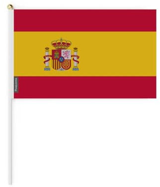 Pixelforma Lots - Mini bandiera della Spagna in diverse dimensioni, 100 pezzi, 14 x 21 cm
