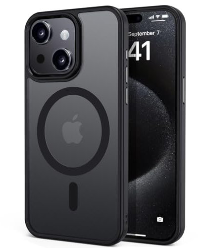 tigratigro für iPhone 15 Hülle für Mag-Safe Hülle iPhone 15 Case Kratzfest Dünn Samtweiche Haptik,Cover für iPhone 15 (Graphit Schwarz)