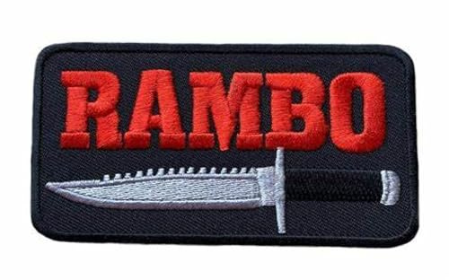Aufnäher Jon Rambo (9,5 cm), bestickt, zum Aufbügeln, Survival-Film, Militär