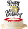 Xsstarmi 1 Pack Happy 75th Birthday Cake Topper Glitter Cheers to 75 Years Cake Pick Ten 75 Fabulous cake decoration for happy 75th Birthday Anniversary Party Supplies Gold