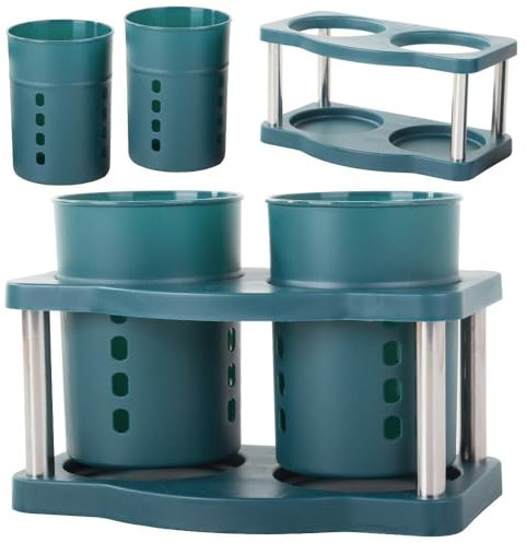 PARENCE.- Organizer scolaposate con tre scomparti e serbatoio dell'acqua separato - Mantieni le posate asciutte e in ordine - 17x11x11cm