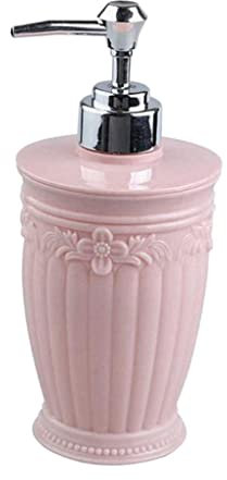 predolo 400ml Seifenspender für Flüssigseife - Modernes Design, einfache Bedienung, Rosa runde Unterseite