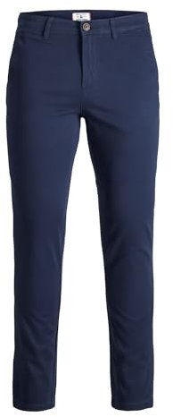 JACK & JONES Male Chino Hose Slim Fit Chino Hose, Farbe:Blau, Jeans/Hosen Neu:33W / 34L