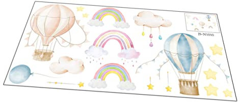 Abaodam Kinderzimmer Wandtattoo Nachtlicht Aufkleber Luftballon Und Regenbogen Wandsticker Für Schlafzimmer Und Selbstklebend Abnehmbar Dekorative Wanddeko