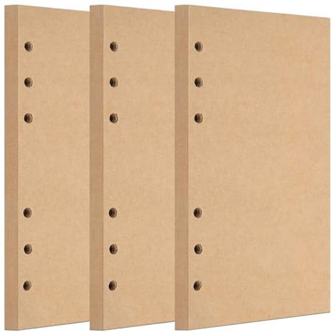 WWYSSZ Ringbuch Nachfüllpapier Kraftpapier A5 Nachfüllbar 3 Pack Notizpapier 6 Löcher 135 Blatt Nachfüllbare Refill Paper Nachfülleinlagen, für Agenden Planer Tagebücher Tägliches Tagebuch Skizzen