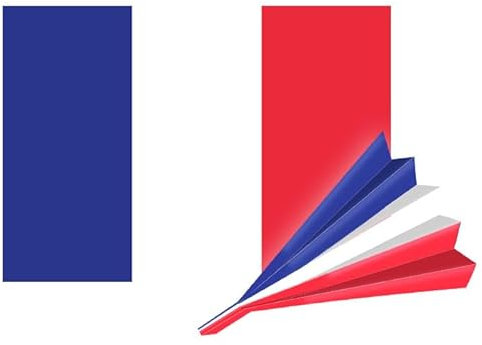 Primus-Print Fanklatschen mit Länderflaggen - 32x45cm, 300g Starker Karton, 8-Fach Gerillt, Beidseitig Bedruckt - Perfekt für EM 2024 & Themenpartys - Erhältlich in 5er, 10er & 25er Set [Frankreich]