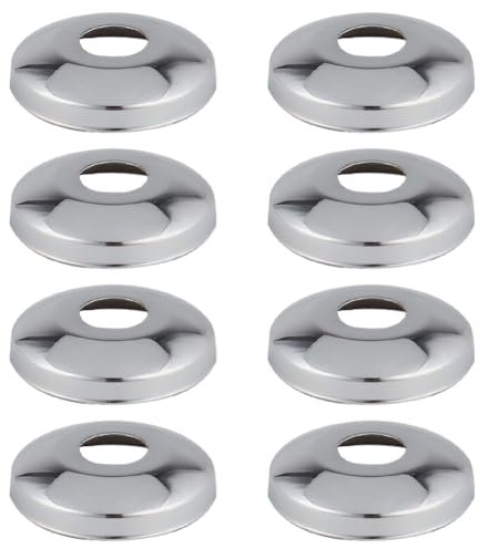 JIHUOO 12 Pcs Stainless Steel Faucet Escutcheons Shower Flange Cover Plate Pipe Wall Cover Plumbing Pipe Cover for Bathroom