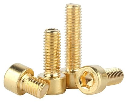 MOOPW Copper Socket Cap Cylindrical Head Bolts Brass Cup Head Bolts Machine Screws Fasteners M3 x 5mm 20 Pcs