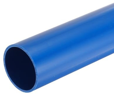 sourcing map 1.6 Inch PVC Rigid Tube Round Pipe 36mm ID 40mm OD 650mm Blue High Impact for Water Pipe,Crafts,Cable Sleeve