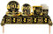 69pcs Black Gold 90th Birthday Decorations - Tableware, Tablecloth, Paper Plates, Napkins, Cups for Him, Her 90th Birthday Gifts