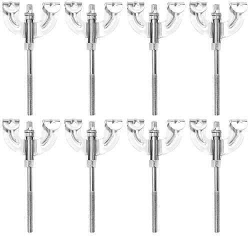 8 Stück M6 Chrom Bass Drum Claws Tension Rods Set, Percussion Instrument Zubehör Teil Ersatz für Bassdrum, Snare Drum, Hardware Haken Schrauben, Unterlegscheiben & Stäbe Lugs (11 x 5,4 cm