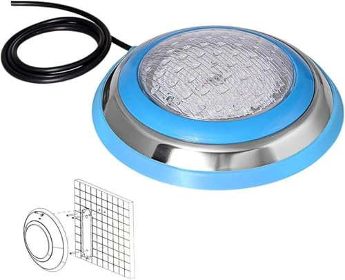 Projecteurs de Piscine à LED, projecteurs sous-Marins pour étang, Montage en en Acier Inoxydable, projecteurs Submersibles IP68 étanches pour Combat de Paysage d'aquarium de Piscine,