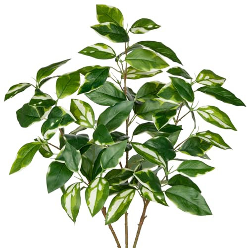 Oairse 3pcs Artificial Greenery Stems 27.5 Tall Faux Pothos Stems and Branches for Vase Fillers Fake Shurbs Bush Leaves Silk Greenery Picks for Floral Arrangement Home Wedding Table Centerpiece Decor