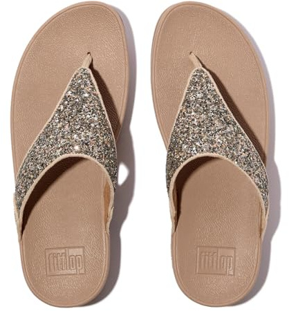 Fitflop Damen Lulu Multi-Tonal Glitter Zehentrenner, Klassischer Beige-Mix, 42 EU