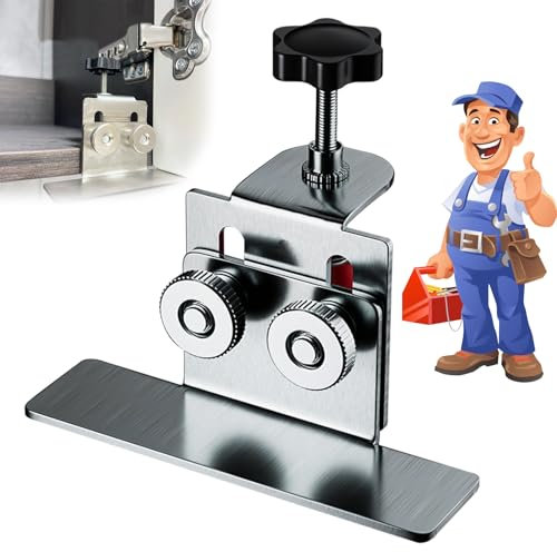 Bebuyby Quick-Install Cabinet Door Installation Tool, Adjustable Cabinet Door Installation Clamp, Cabinet Installation Position Hardware Jig, for Aluminum Alloy Cabinet Installation (1Pcs)