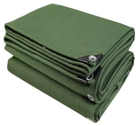 Bâche de sol épaisse imperméable et robuste - 5 x 6 m - Pliable et imperméable - Pour auvent de tente, bâche de protection verte durable et résistante aux intempéries