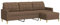 vidaXL Sofa 3-Sitzer, Couch mit Fußhocker Metallgestell, Polstersofa Stoffsofa für Wohnzimmer, Loungesofa Sitzmöbel, Modern, Braun Stoff