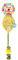 Yellow Birthday Balloon Soft Plush Pet Toy Squeaker Crinkle Effect Dog Puppy Rope Ball