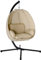 Outsunny Eiförmiger Hängesessel für den Außenbereich, Hängeschaukel mit abnehmbar waschbar Sitz, Gestell, Hängematte, Schaukelsessel für Indoor Outdoor, Terrasse, Garten, Khaki