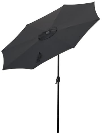 HCBUTAE Kurbel Markt Sonnenschirm Neigen Angelschirm, Flacher Runder Schirm 8.2ft/250cm, Terrassen Schirm Freizeit Balkon Sonnenschirm, Außen Camping Schirm