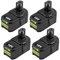 8.0Ah Ersatz für Ryobi Akku 18V Kompatibel mit Ryobi Akku P108 P107 P105 P104 P103 P102 P101 P100 mit LED-Ladeanzeige (4PCS)