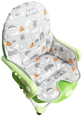 Fitzulam Stuhlkissen für Chicco Sitzerhöhung, Baumwolle, gepolstert, tragbar, faltbar, für Kinder, Kleinkinder, Sitzerhöhung (grau)