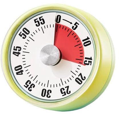 CHUNLINLAODA Minuteur Visuel, 60 Minutes Compte à Rebours Mécanique, Minuteur de Bureau, Classe Minuteur, Minuterie de Cuisine Visuel Magnétique Minuteur pour Cuisine École Bureau (Vert)