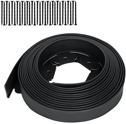 TANYEAR 10m Flexible Rasenkante Kunstoff Beetumrandung mit Erdanker, Palisaden Beeteinfassungen Mähkante Lawn Gartenzaun Edging Rasenbegrenzung, Schwarz