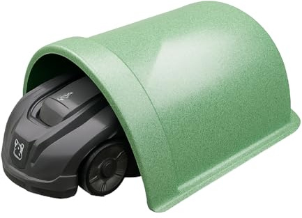 QLS Garage für Mähroboter – Wetterfeste Überdachung aus 5 mm ABS-Kunststoff, UV- und Regenschutz, grün, inkl. Bodenanker