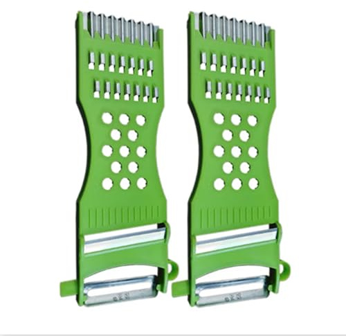 rongweiwang Edelstahl Zucchini Spaghetti Slicer Küche Begleiter Für Veggie Liebhaber Kartoffel Schäler Gemüse Schäler, Grün, 2 Stück