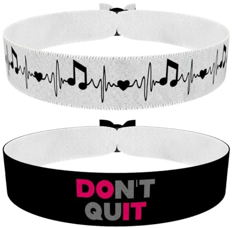 Druck-Palast Dont Quit Stoffarmband - Motivationsarmband pink und blau - Langlebiges Satinarmband - Geschenk für Sportler - Positive Affirmationen - Modisches Accessoire - Fitnessarmband