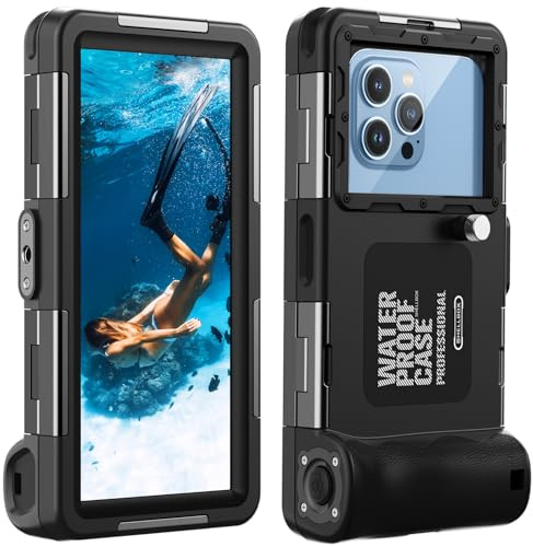 Lanhiem IPX8 15M Wasserdicht Hülle Universelle für 4.7-6.9'' Handy | Professionelle Tauchen Handyhülle, Unterwasser Schnorcheln Surfen Case für iPhone Samsung Xiaomi Redmi Huawei, Schwarz