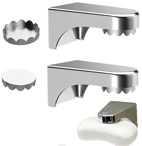 Zweiteiliges Set Seifenhalter Magnet,Einfach Zu Bedienen,Seifenhalter Ohne Bohren,Zur Wandmontage Magnetischer,Magnetseifenhalter,Geeignet FüR Spiegel,Fliesen,Glas Und Andere Glatte