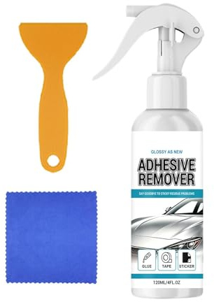 Colla solvente – 120 ml Spray potente multifunzione con raschietto, solvente di carta da parati, per macchie, grasso, nastro adesivo, legno, tessuto, silicone, finestra, vetro, adesivi,