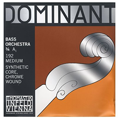 Thomastik Einzelsaite für Kontrabass 3/4 Dominant - A-Saite Nylonkern, Chrom umsponnen, Orchesterstimmung, mittel