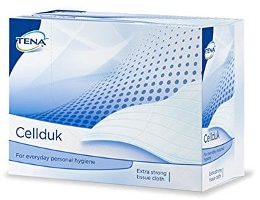 SCA Hygiene Products TENA Cellduk Disposable Washcloths, 25 x 26cm, 2 Boxes of 200, Unscented, Personal Hygiene, Skin Care