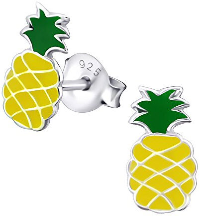 Laimons Mädchen Kids Kinder-Ohrstecker Ohrringe Kinderschmuck Ananas gelb grün aus Sterling Silber 925