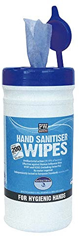 Portwest Hand Sanitiser Wipes (200 Wipes), Color:Blue, Size:195mm x 200mm, IW40BLU