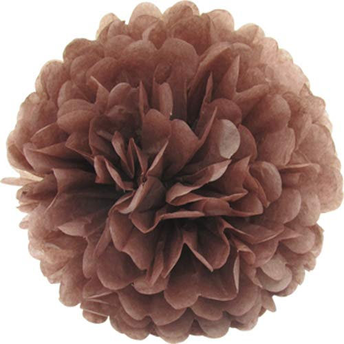 Creativery 1 Papier Pompon 25cm (braun 870) // Pompoms Bommel Papier Kugel Seidenpapier Pom Pom Deko Hängedeko Raumdeko Blumen