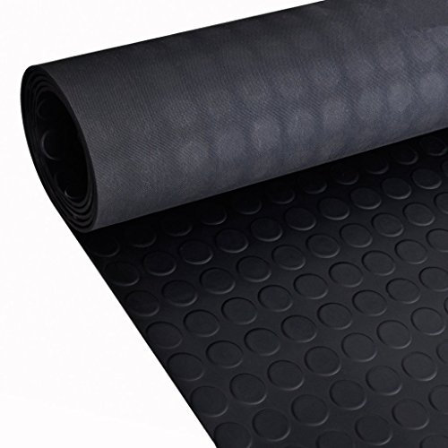 Festnight Gummi Bodenmatte Bodenschutzmatte Gummimatte Antirutsch Matte 2x1 m mit Punkte Schwarz