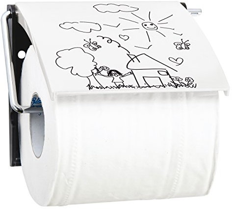 MSV Bad Serie Toilettenpapierhalter WC Rollenhalter Papierhalter Klopapierhalter mit Klappe - Kindergarten